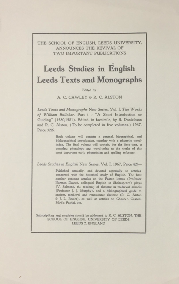 Figure 2. Flyer from around 1967 advertising LSE and LTM